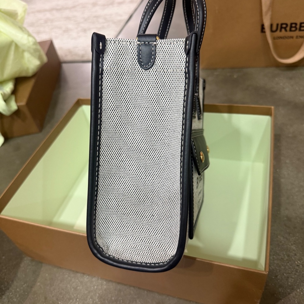 Burberry Mini Two-Tone Canvas Tote - Picture 4 of 13